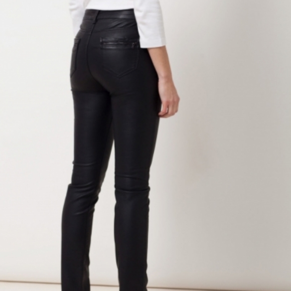 Black faux leather pants like new. - Picture 3 of 5